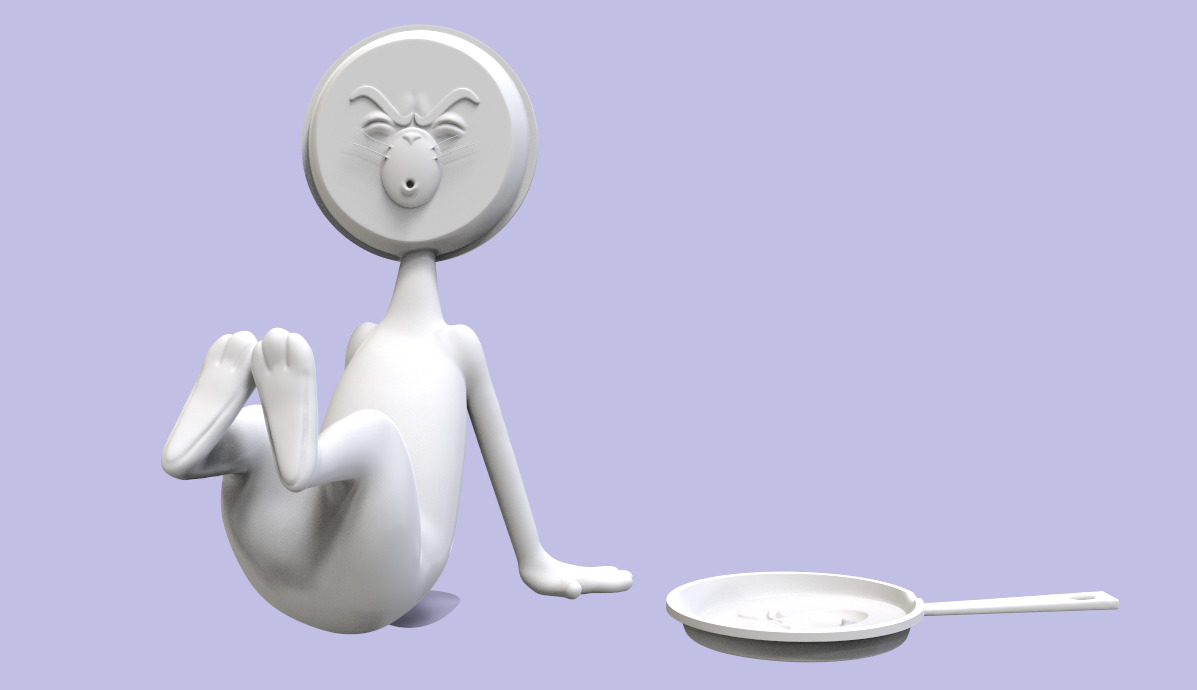 TOM AND JERRY PACK -BALD TOM-TOM PANSHAPED FACE AND STAIRSSHAPED 3D print model_24