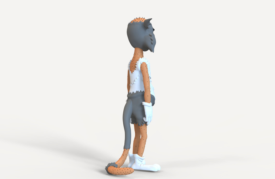 TOM AND JERRY PACK -BALD TOM-TOM PANSHAPED FACE AND STAIRSSHAPED 3D print model_9