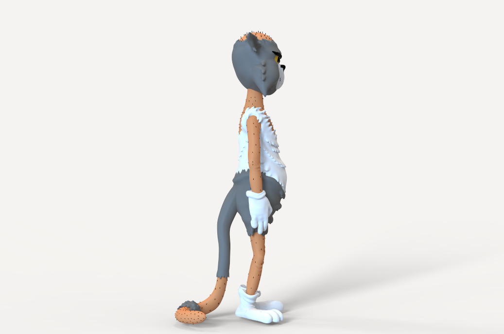 TOM AND JERRY PACK -BALD TOM-TOM PANSHAPED FACE AND STAIRSSHAPED 3D print model_10