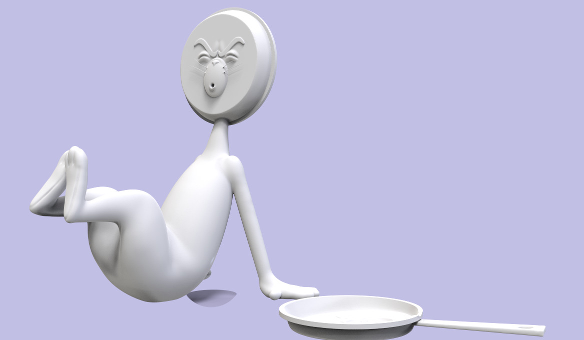 TOM AND JERRY PACK -BALD TOM-TOM PANSHAPED FACE AND STAIRSSHAPED 3D print model_25