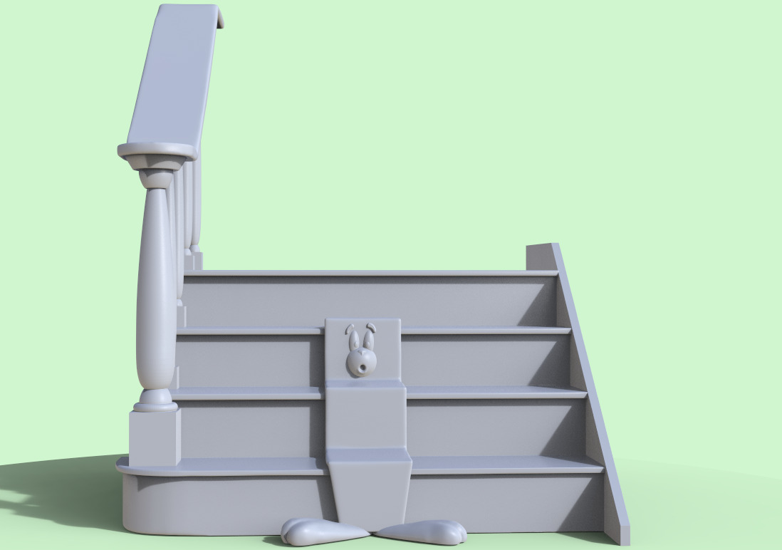 TOM AND JERRY PACK -BALD TOM-TOM PANSHAPED FACE AND STAIRSSHAPED 3D print model_31