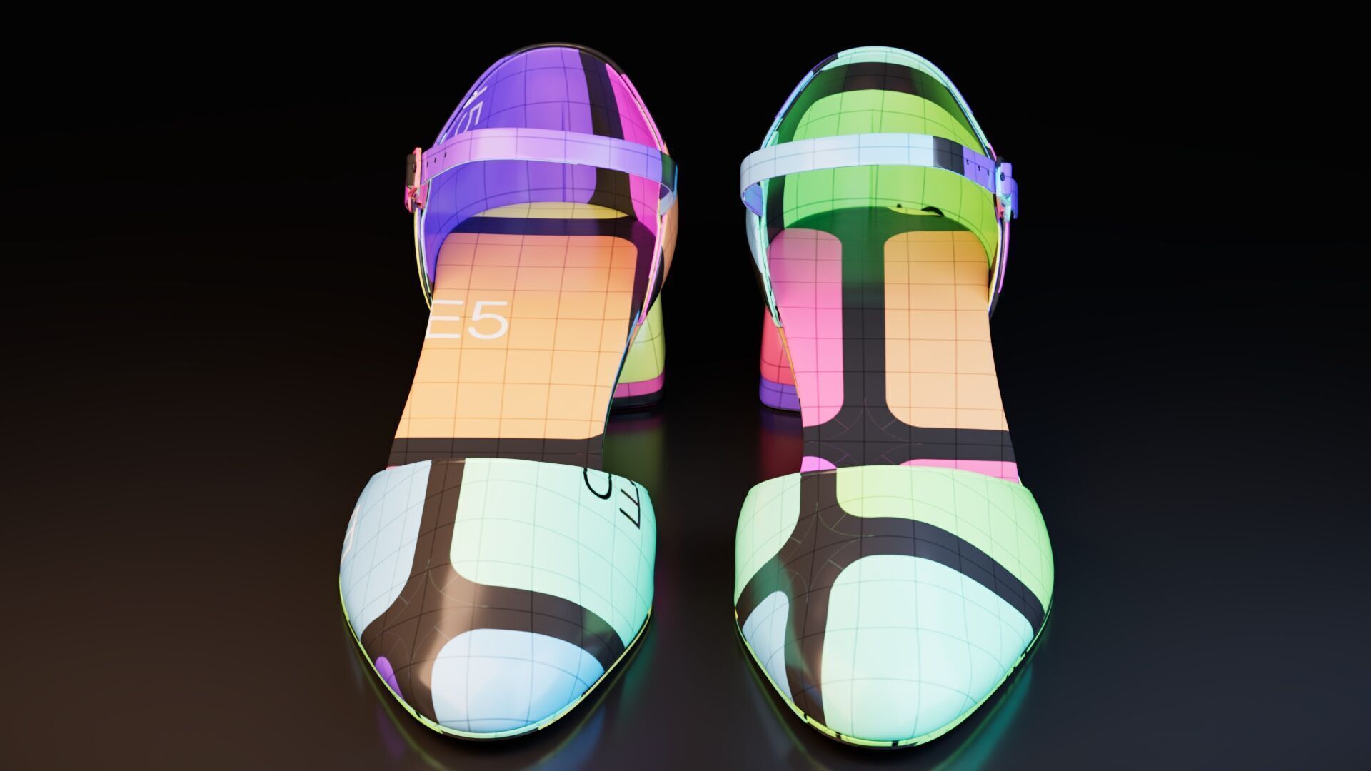 Women Shoes Low-poly 3D model_9