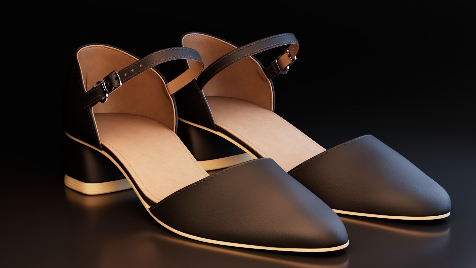 Women Shoes Low-poly 3D model_1