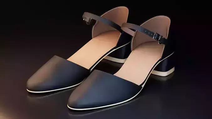 Women Shoes Low-poly 3D model