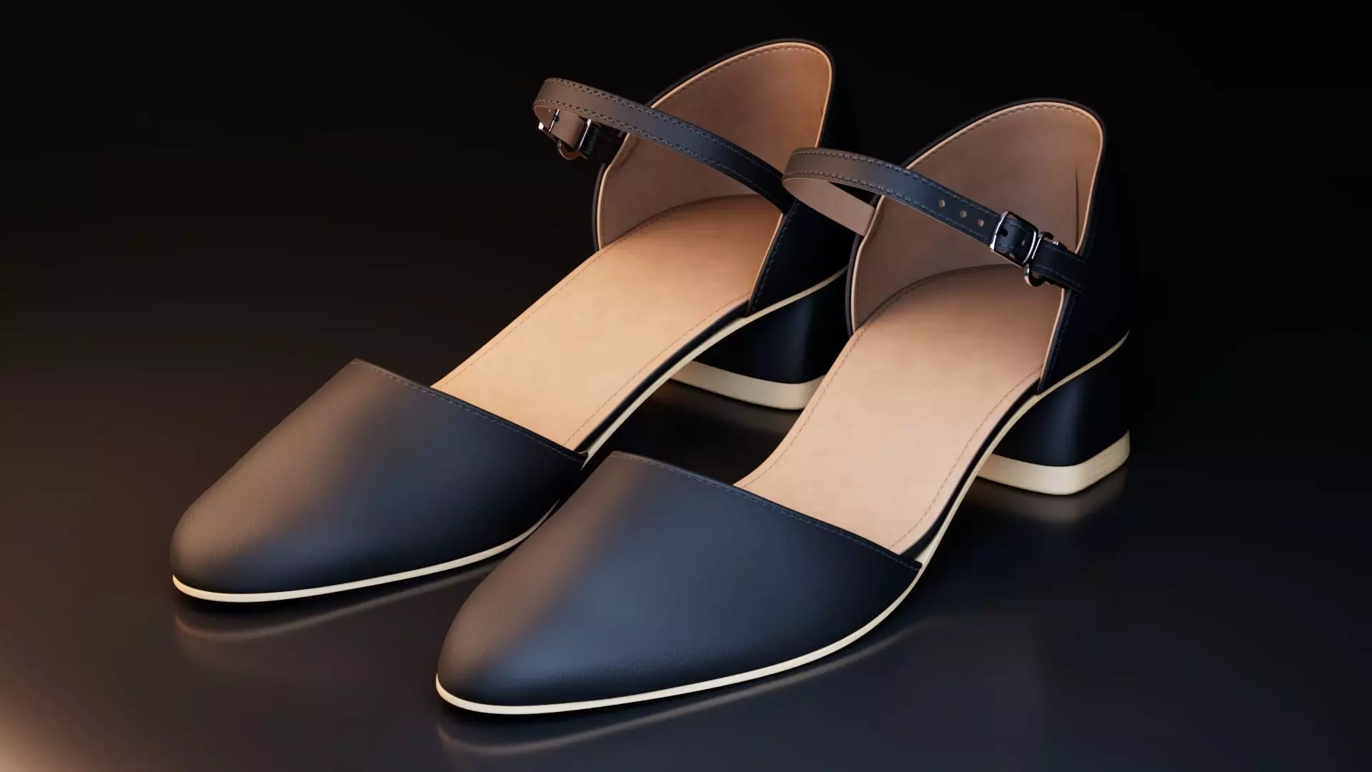 Women Shoes Low-poly 3D model_0