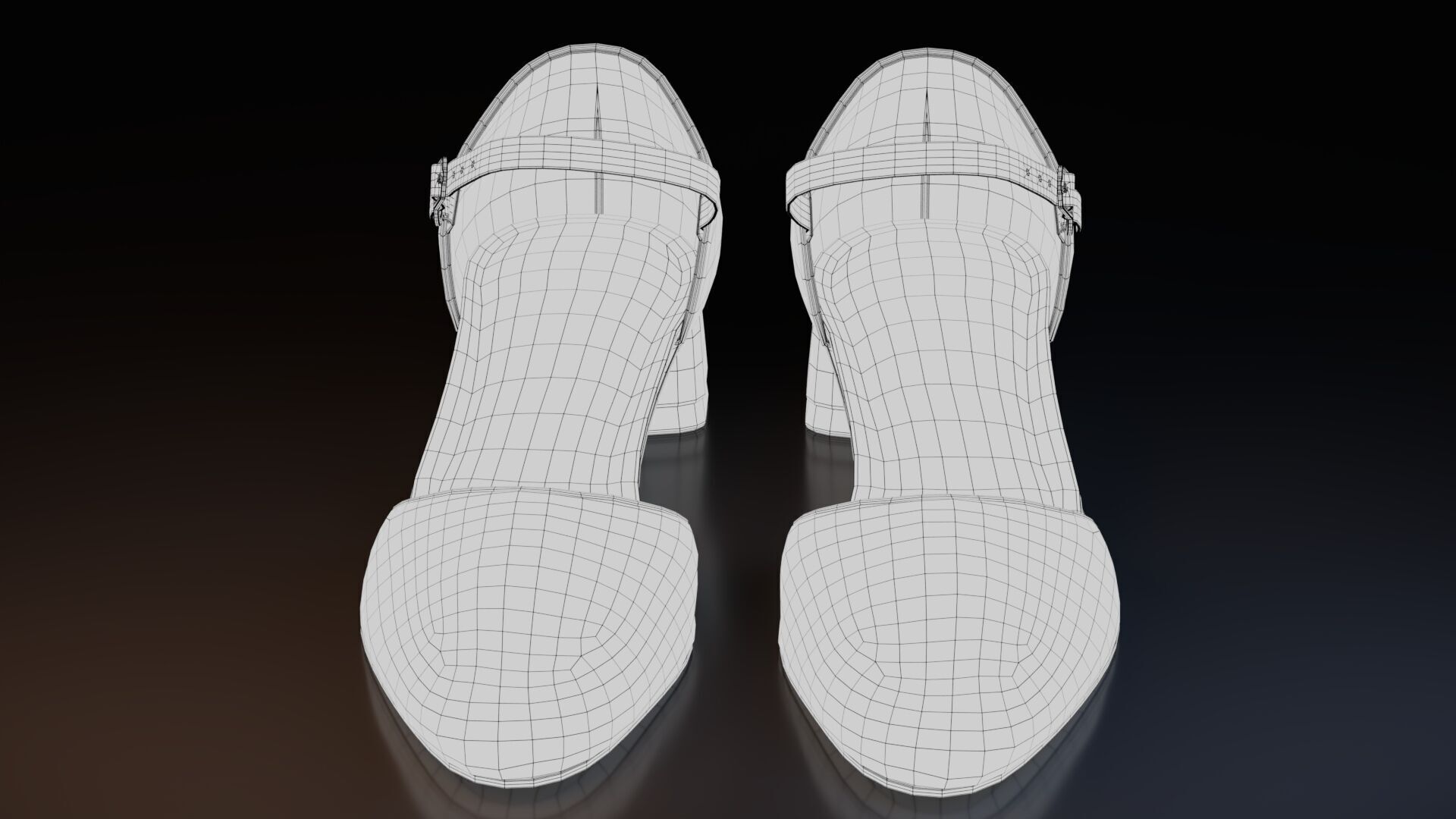 Women Shoes Low-poly 3D model_8