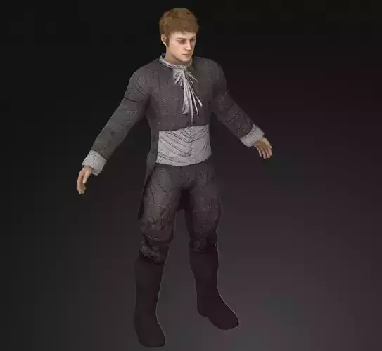 Napoleonic civilian 1812 Low-poly 3D model