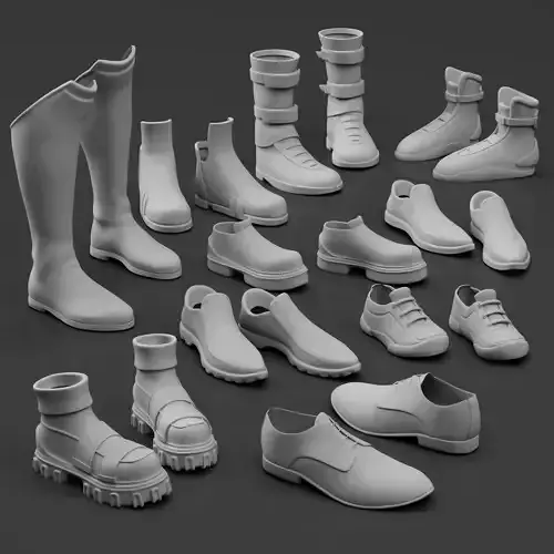 Pack Shoes 2 Low-poly 