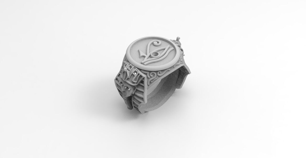 anillo tutankamon  3D print model_3