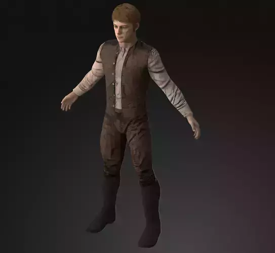 Napoleonic civilian 1812 Low-poly 3D model