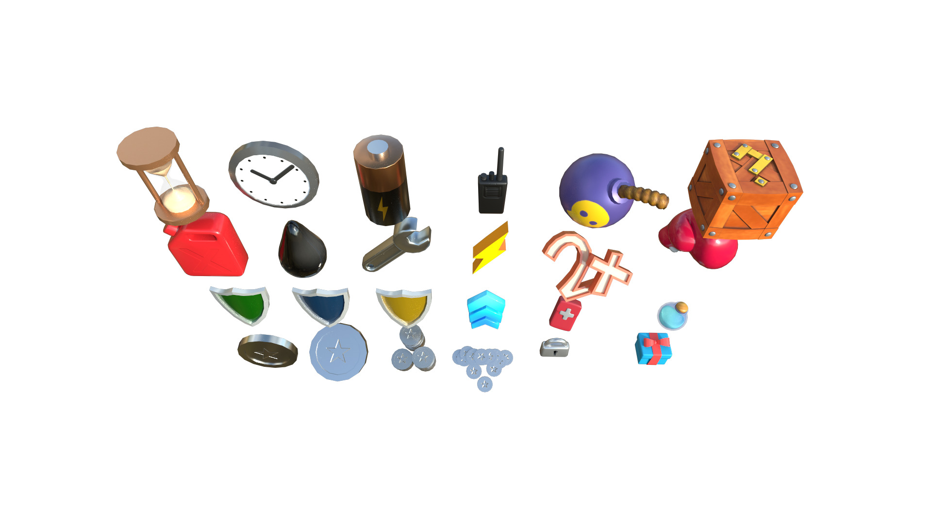 3D Game Icons Low-poly 3D model_2