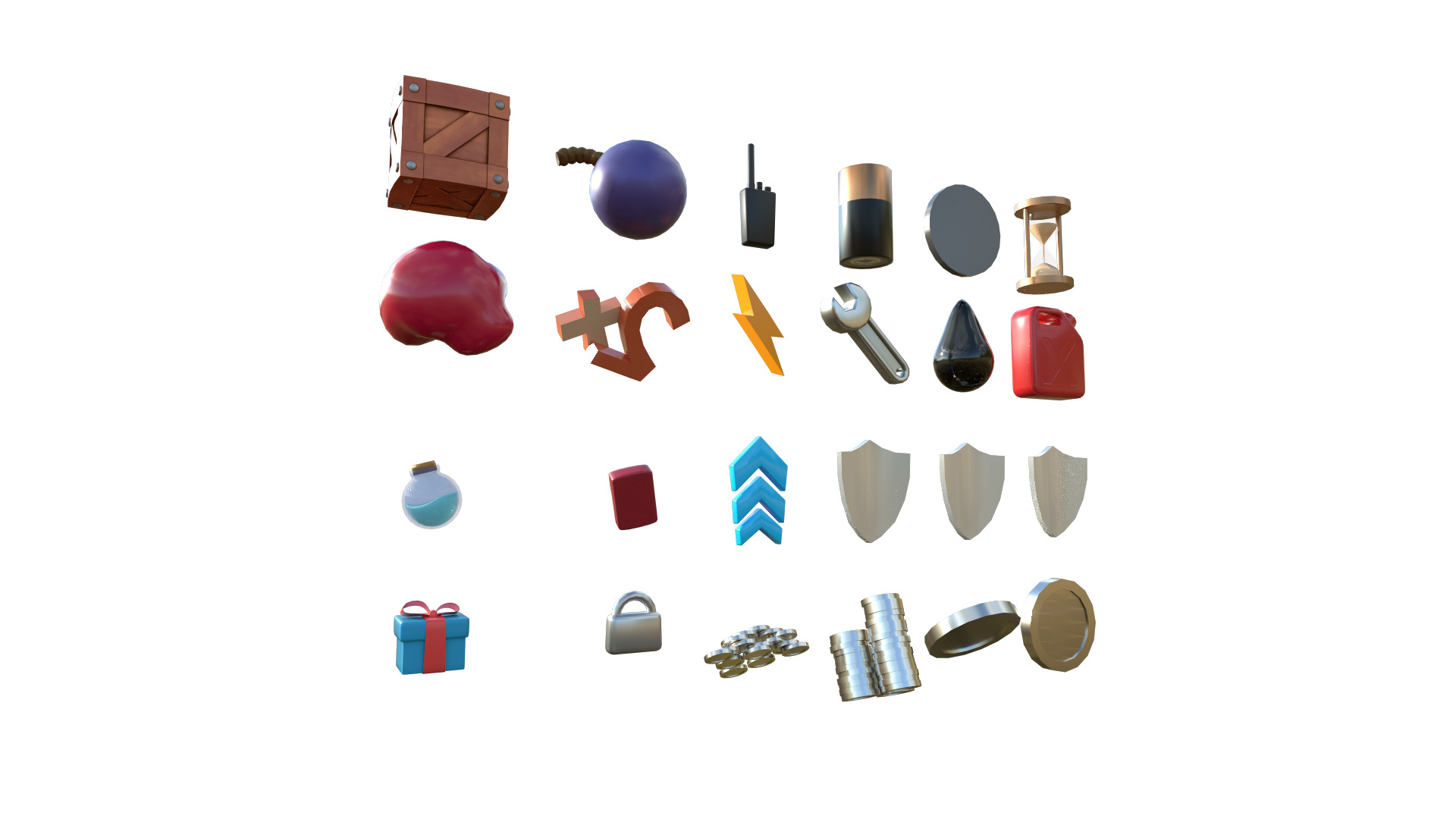 3D Game Icons Low-poly 3D model_1