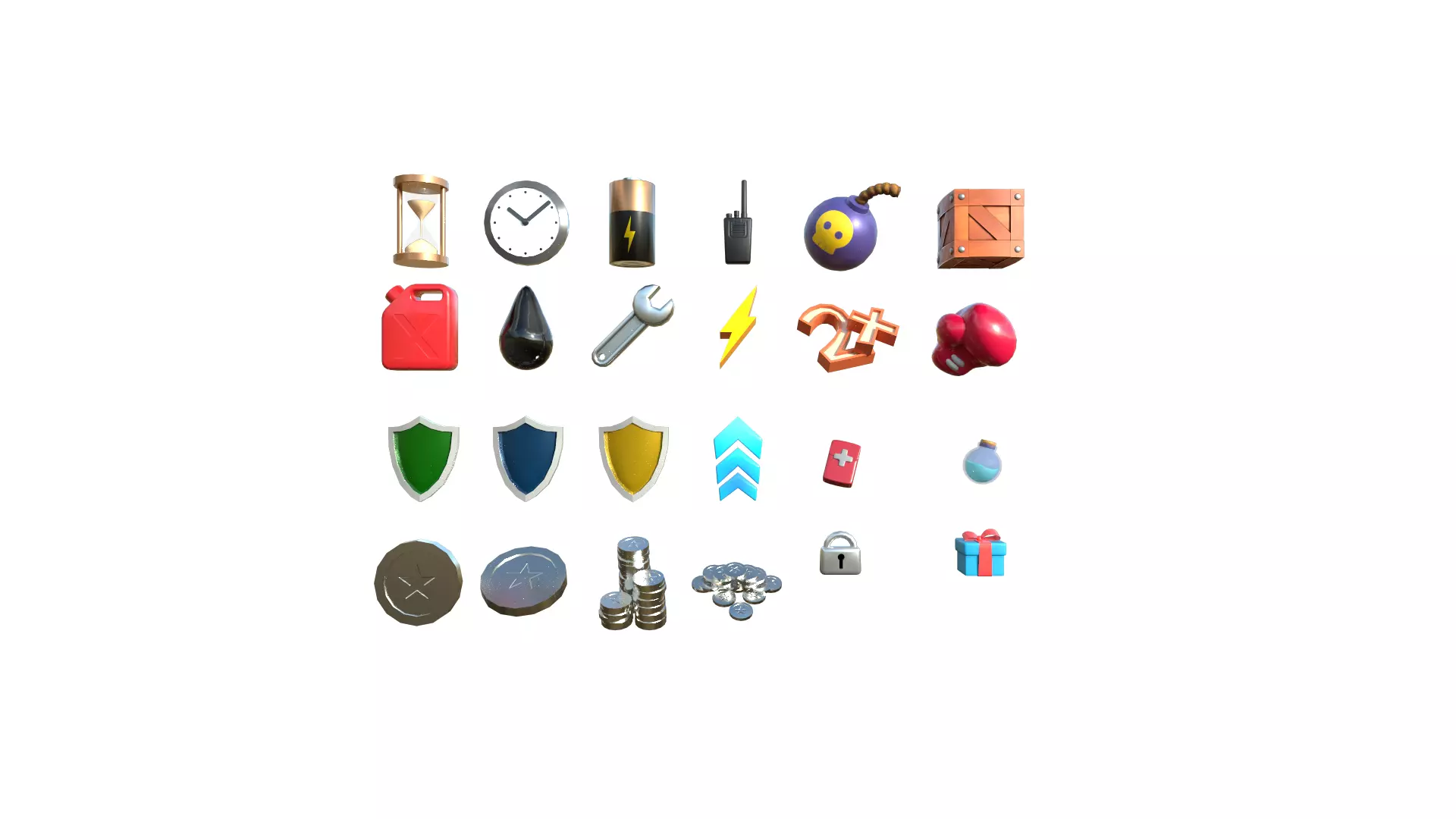 3D Game Icons Low-poly 3D model_0