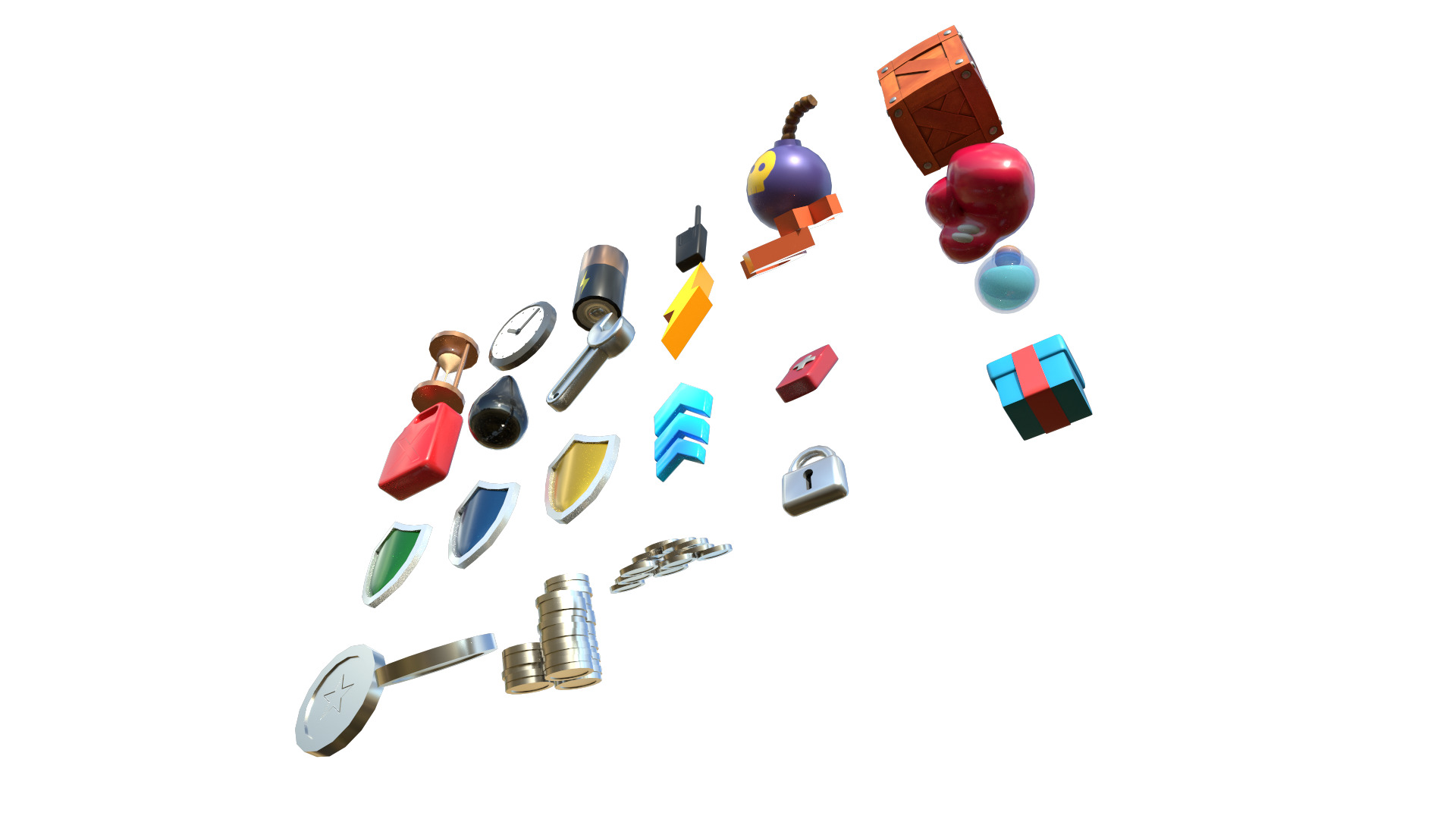 3D Game Icons Low-poly 3D model_4