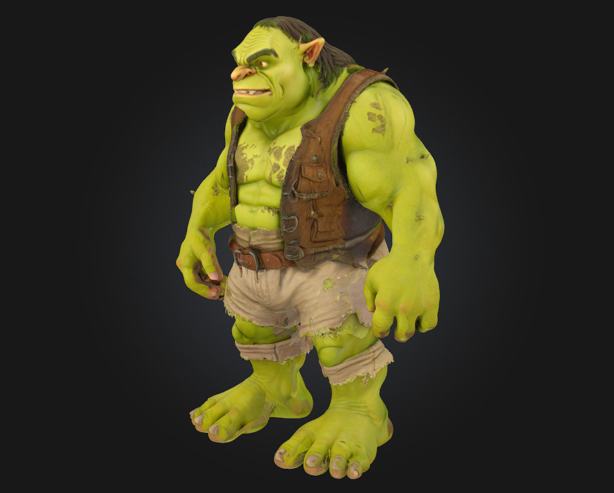 Ogre Warrior  Brutal Strength Meets Savage Design 3D model_1