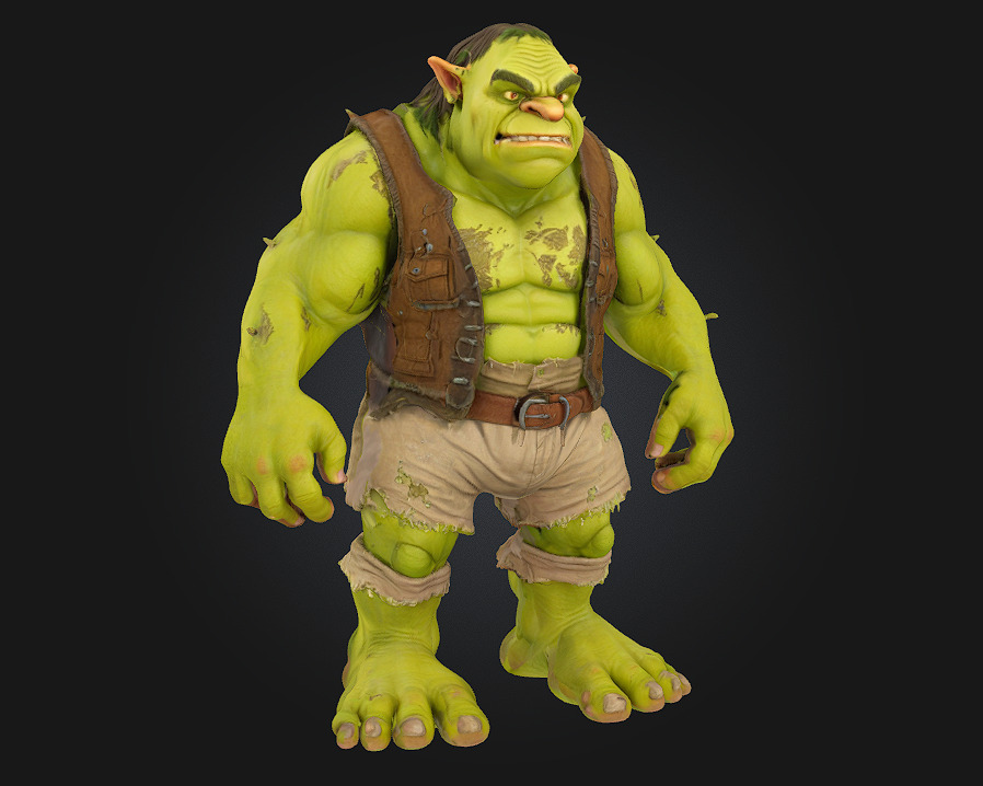 Ogre Warrior  Brutal Strength Meets Savage Design 3D model_2