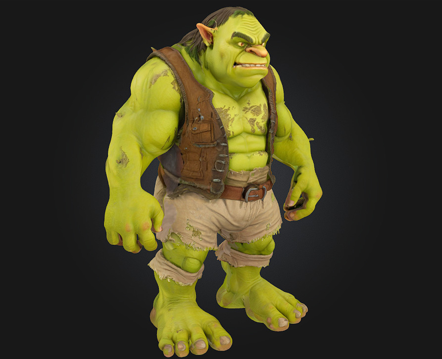 Ogre Warrior  Brutal Strength Meets Savage Design 3D model_7