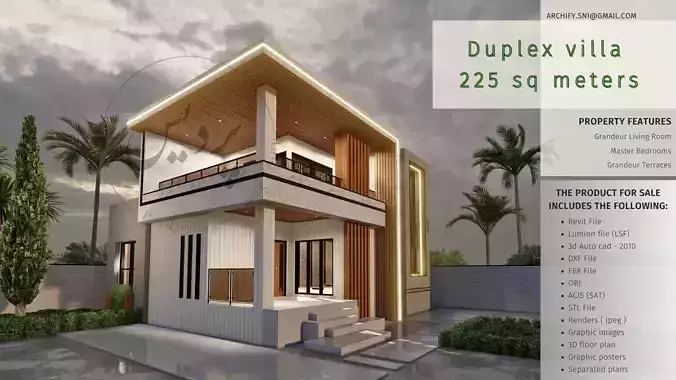 Duplex Villa 225 Sq Meters  Revit model