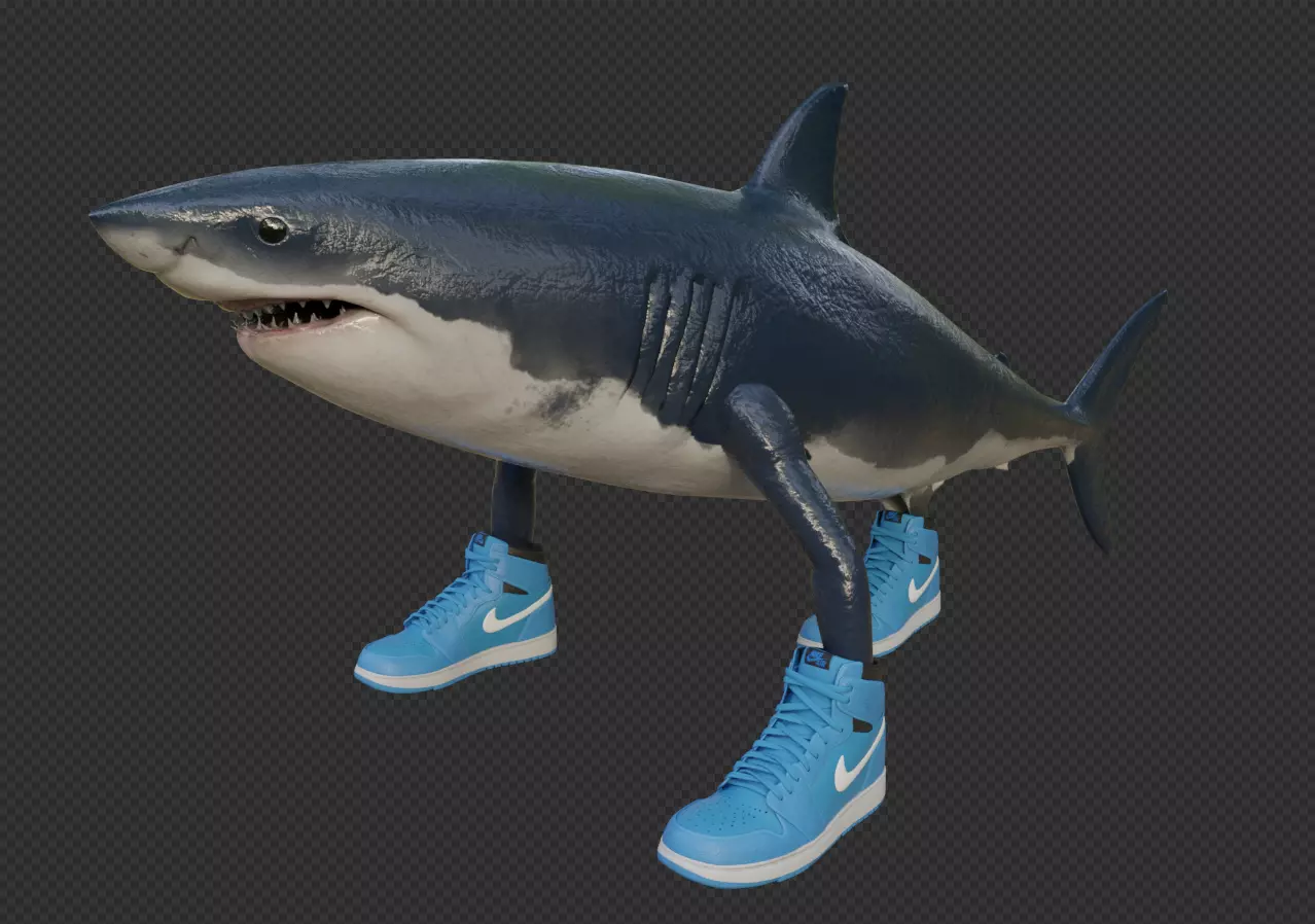 Tralalero Tralala Italian BrainRot 4K Rigged Model 3D model