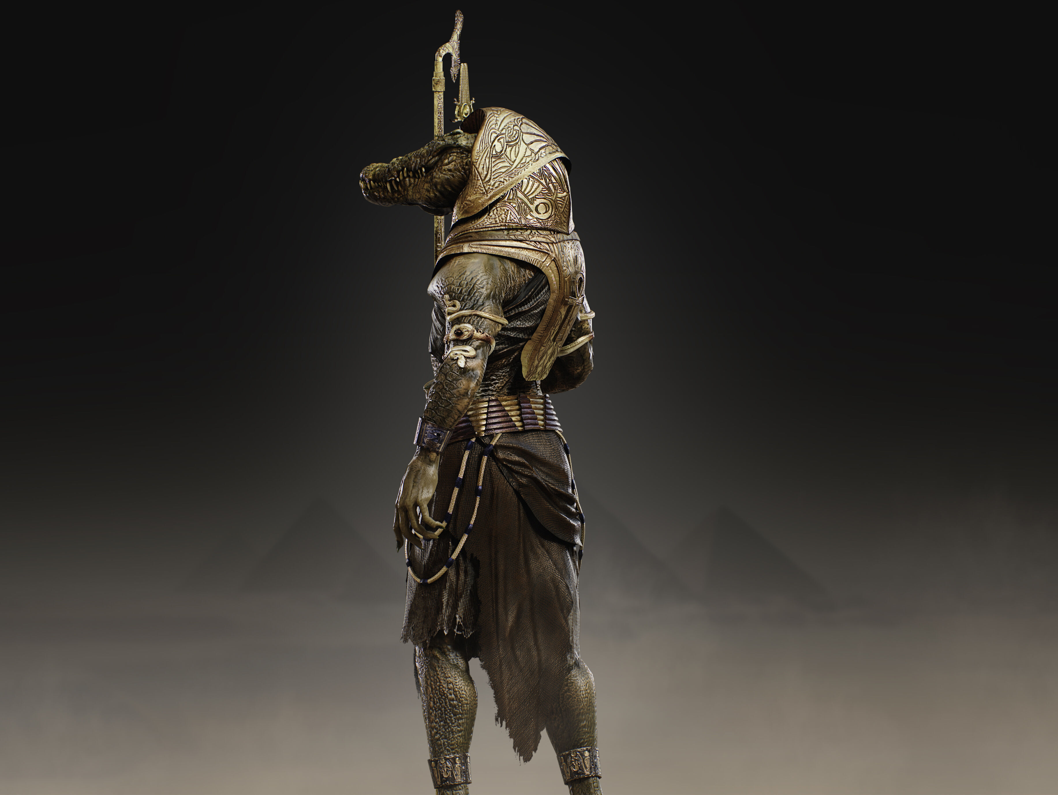 Sobek Low-poly 3D model_7