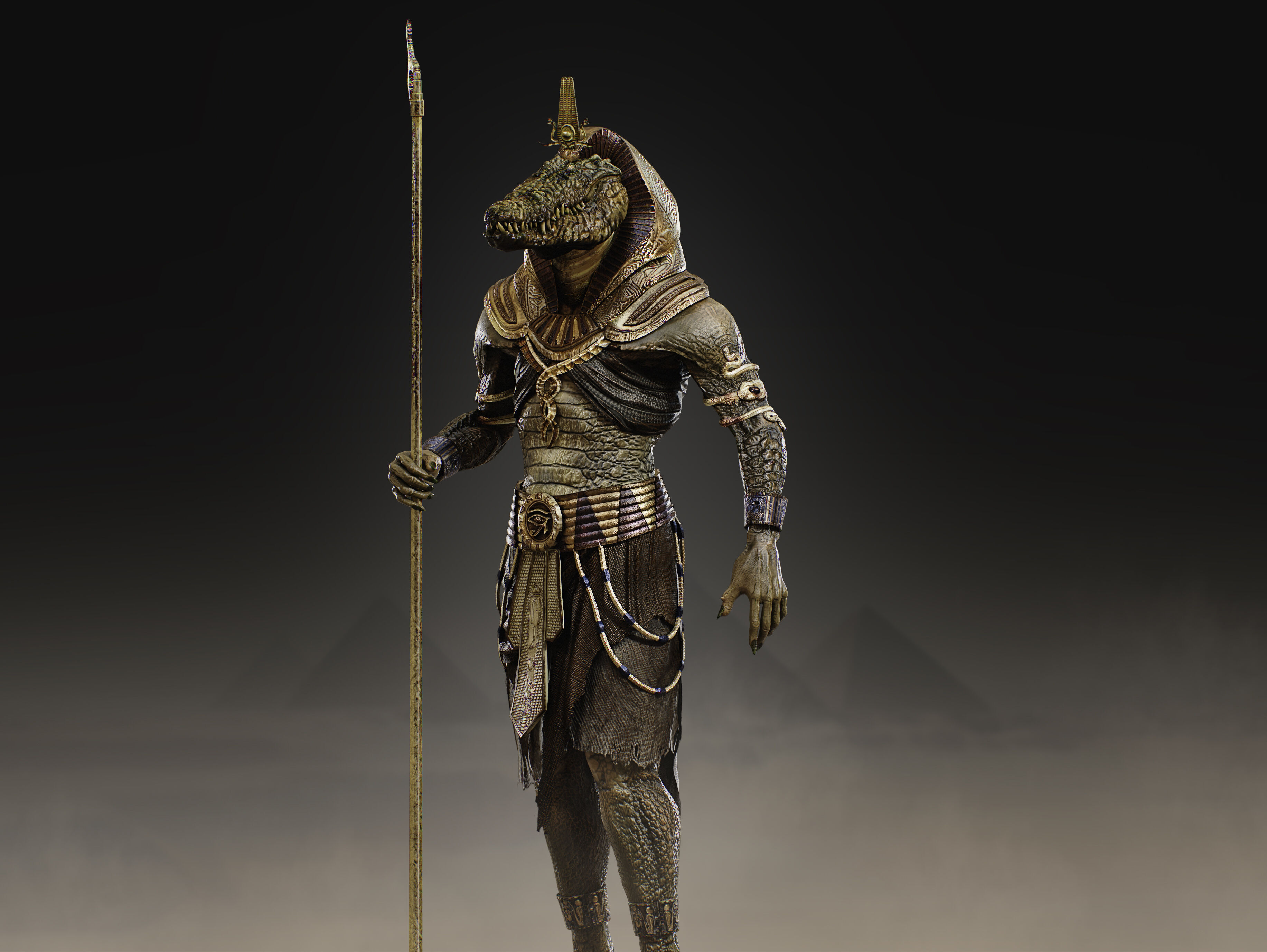 Sobek Low-poly 3D model_3