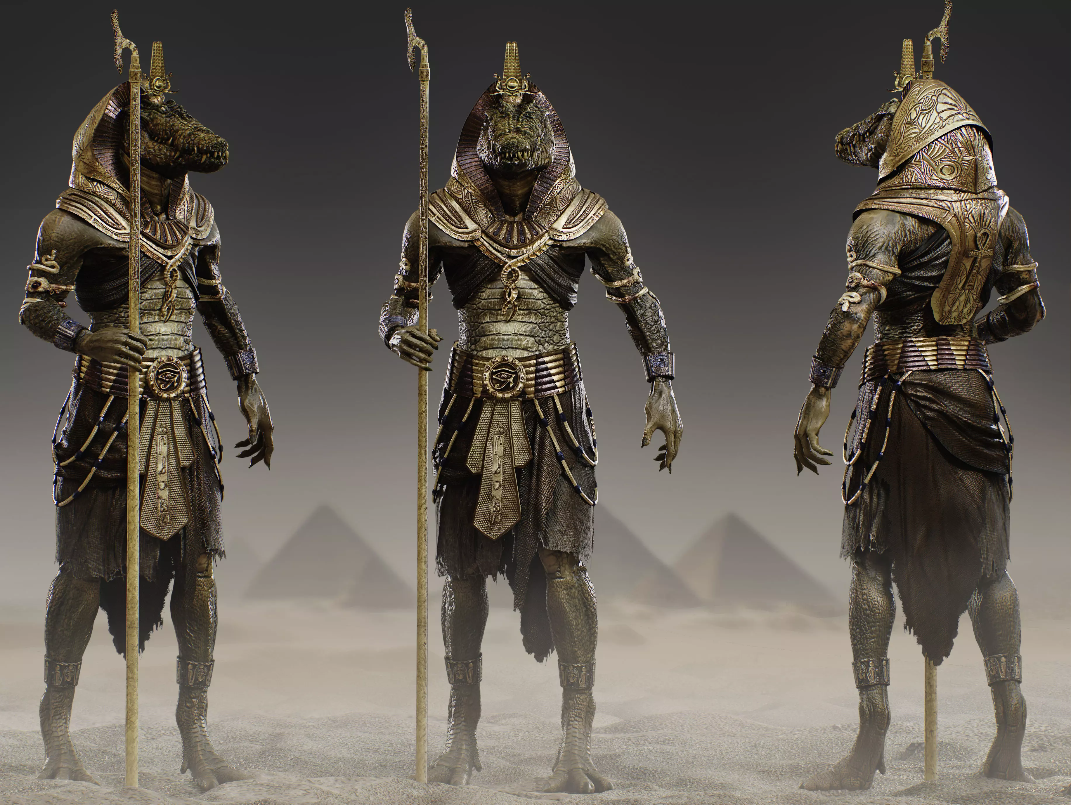 Sobek Low-poly 3D model_0