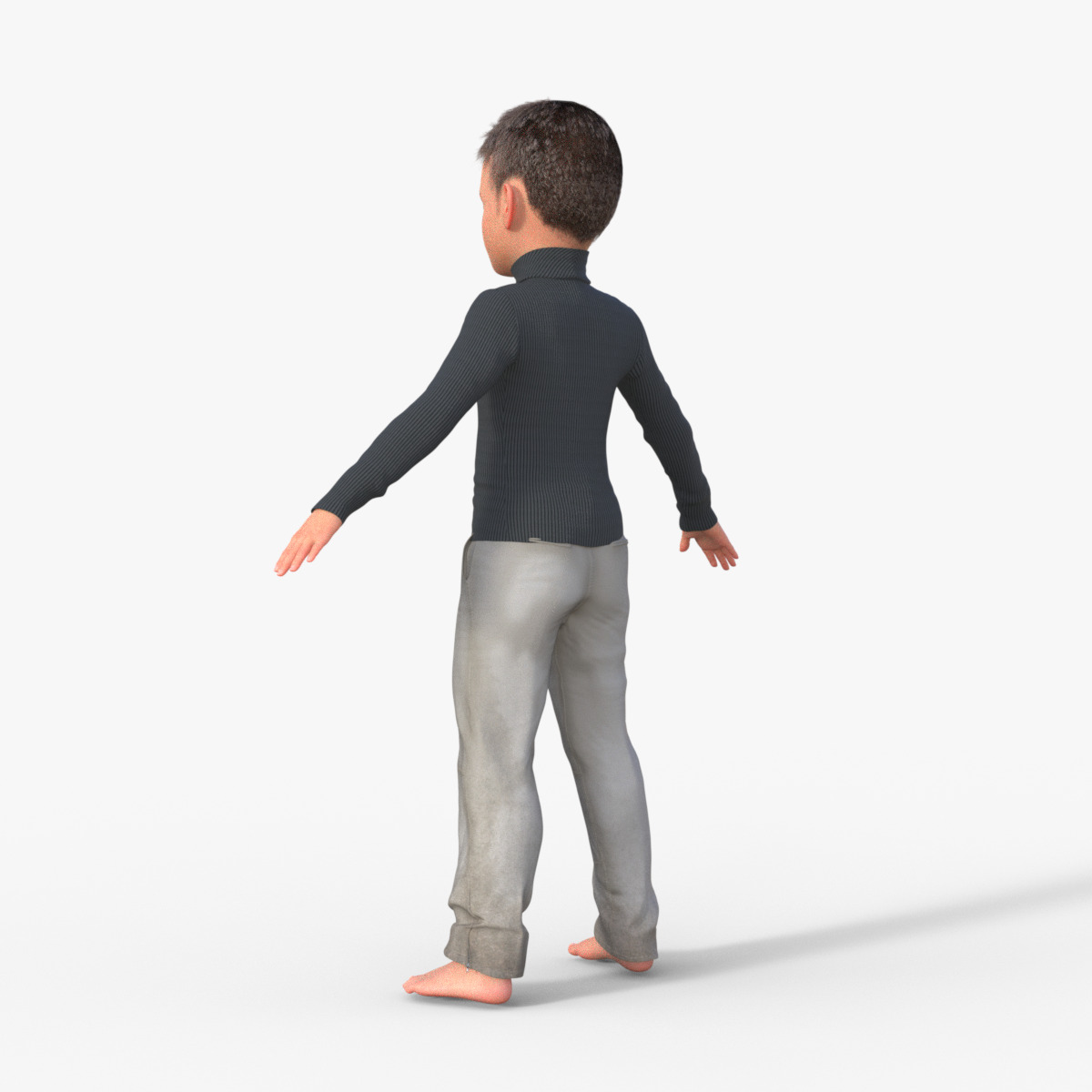 Realistic 3D Child Character 3D model_12