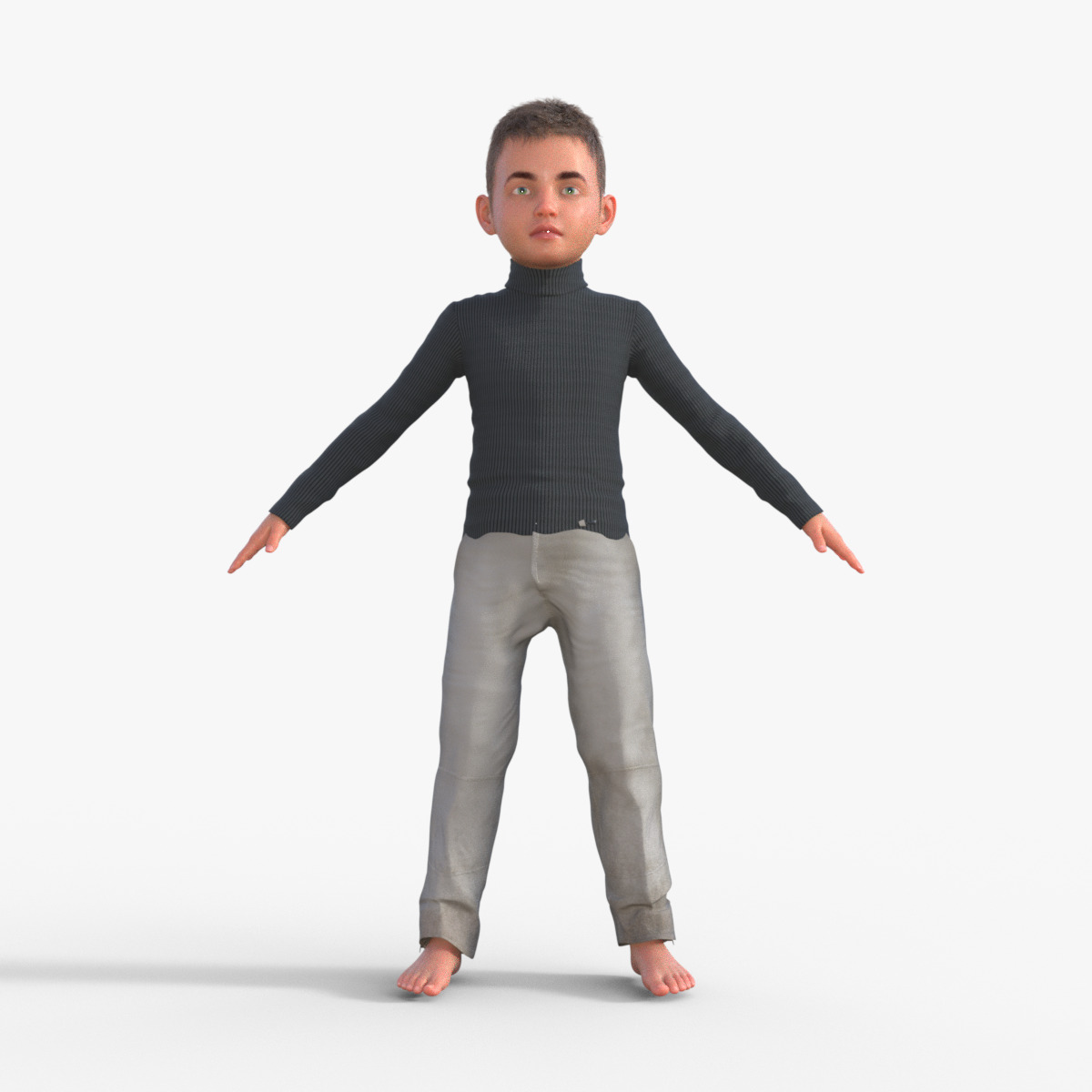 Realistic 3D Child Character 3D model_9