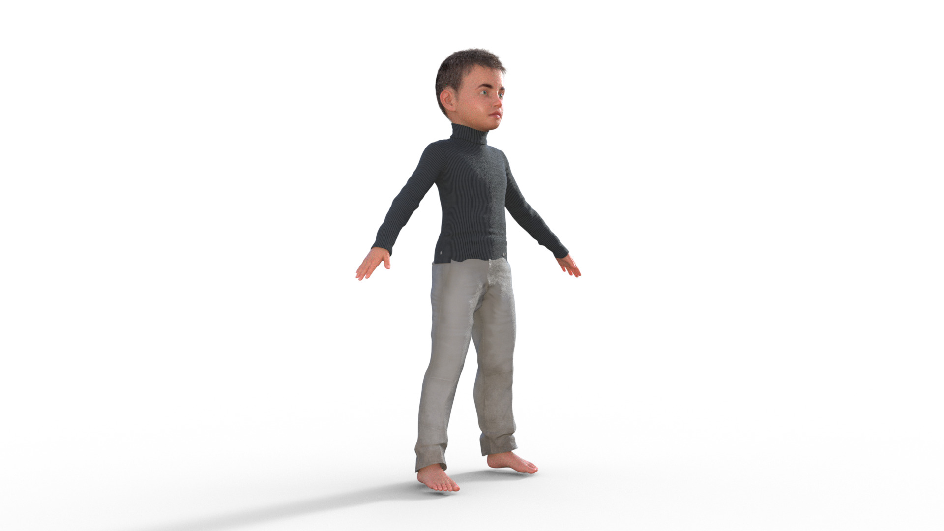 Realistic 3D Child Character 3D model_20