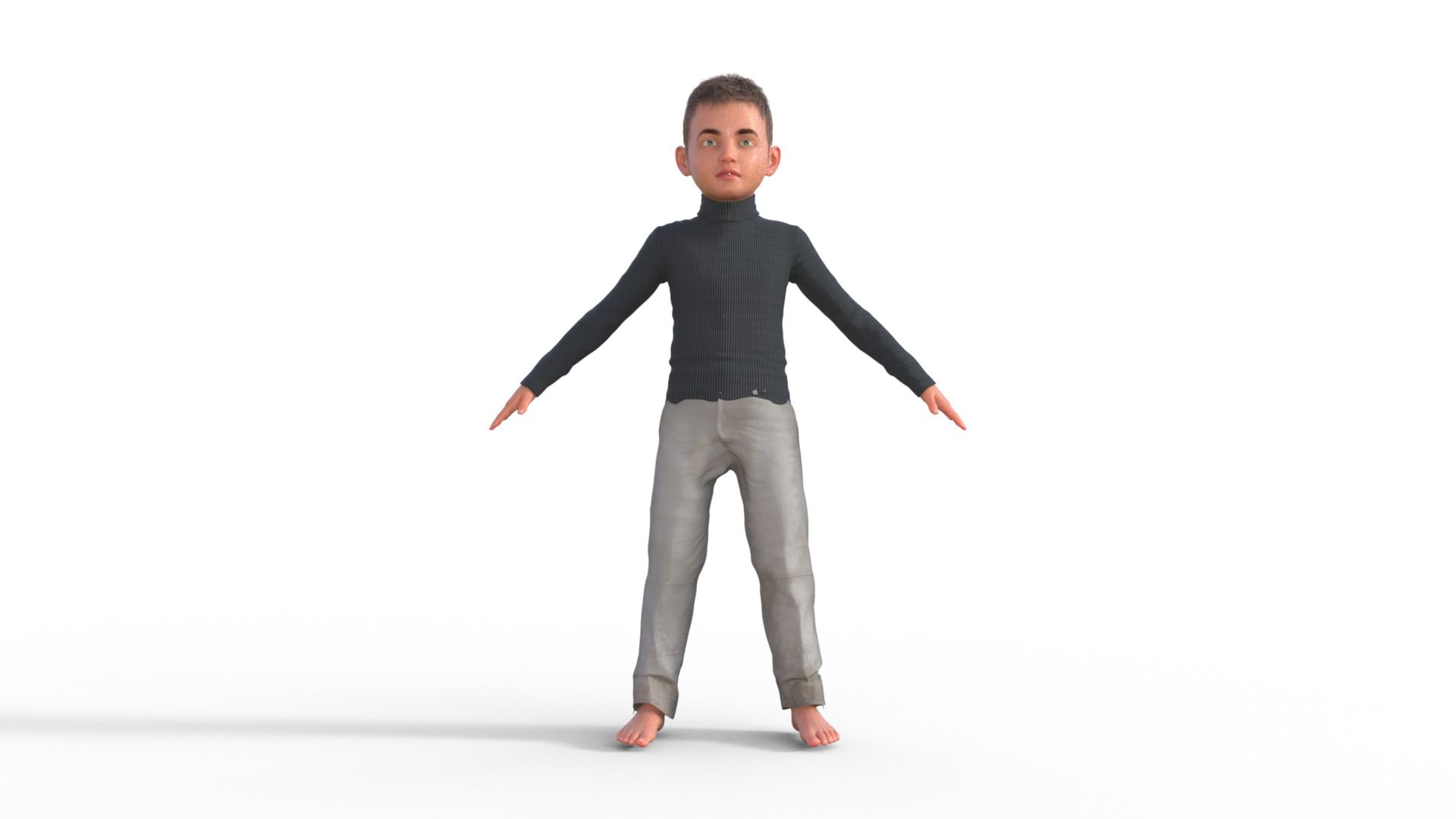Realistic 3D Child Character 3D model_21