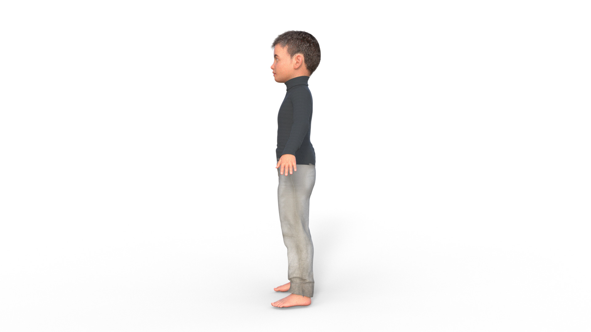 Realistic 3D Child Character 3D model_17