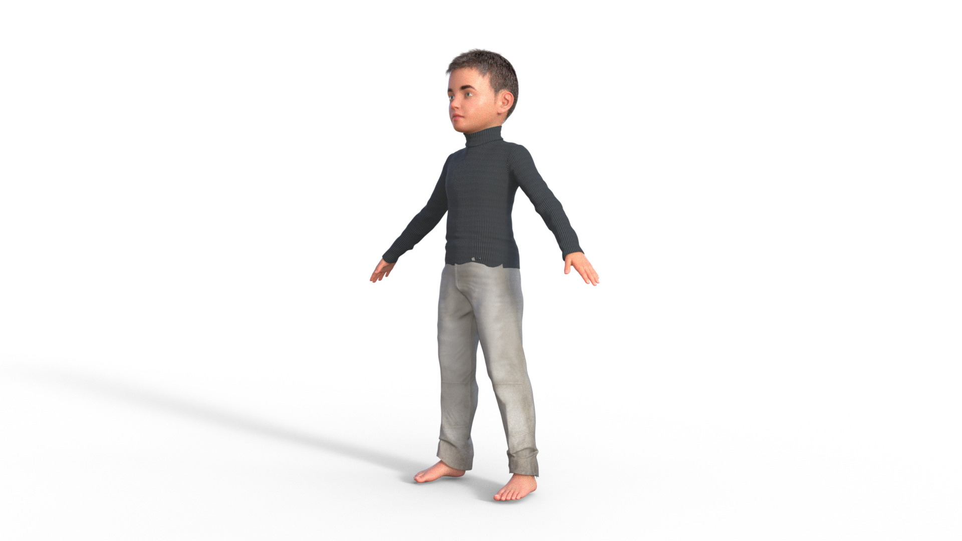 Realistic 3D Child Character 3D model_13