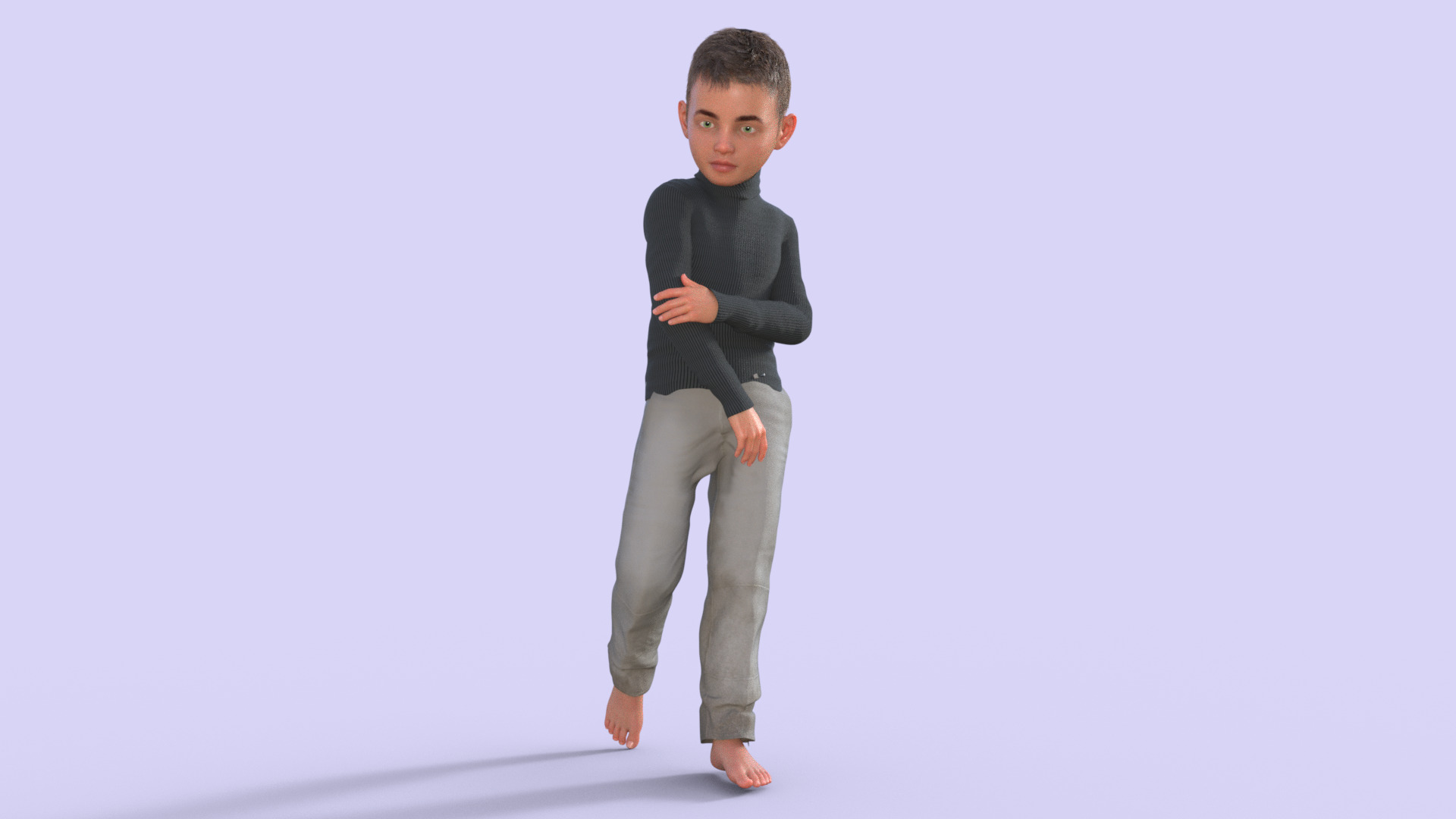 Realistic 3D Child Character 3D model_29