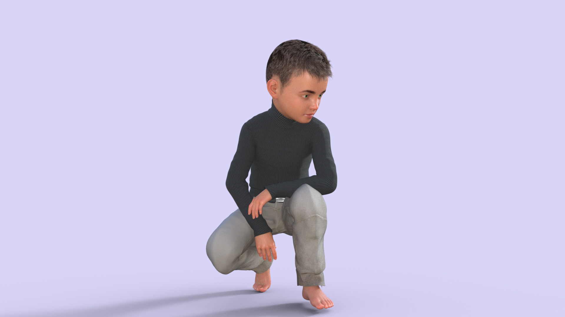 Realistic 3D Child Character 3D model_32