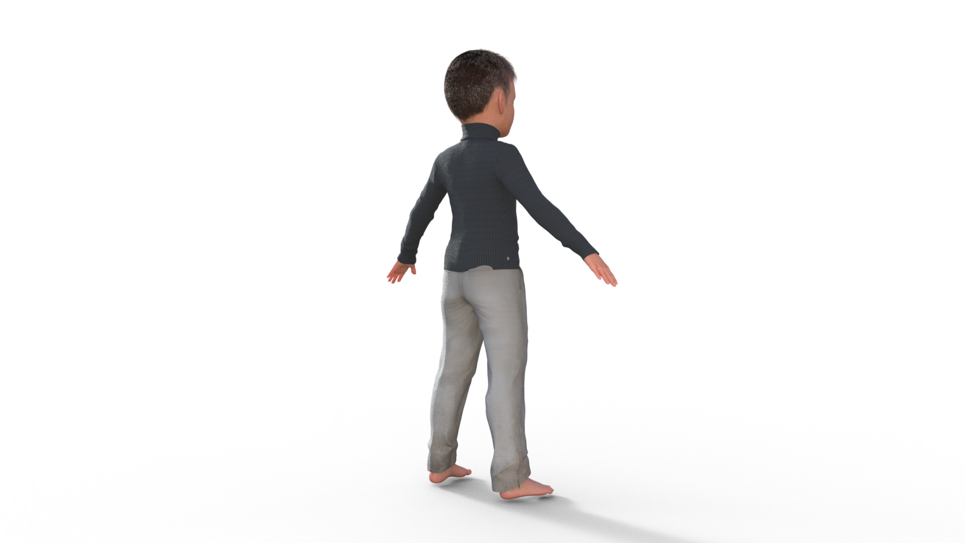 Realistic 3D Child Character 3D model_19