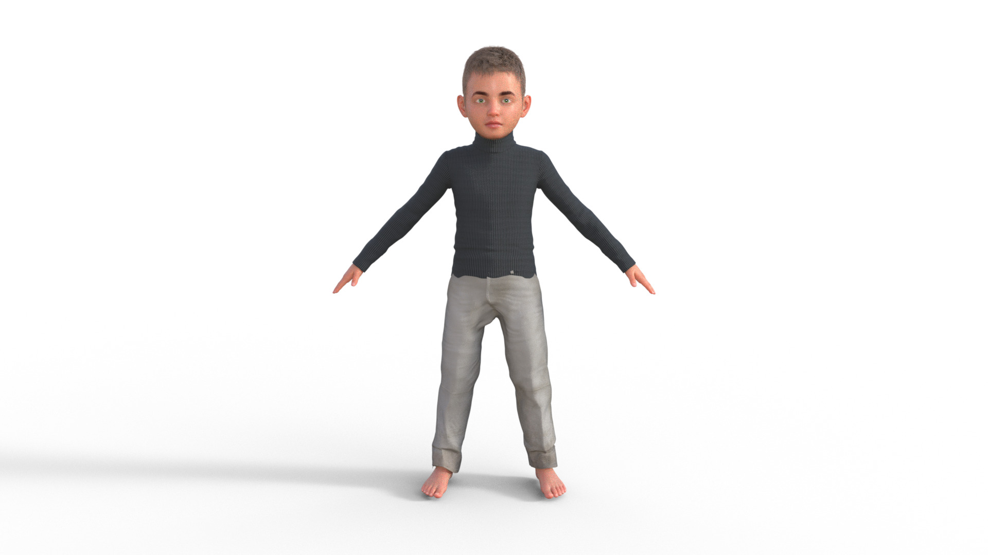 Realistic 3D Child Character 3D model_22
