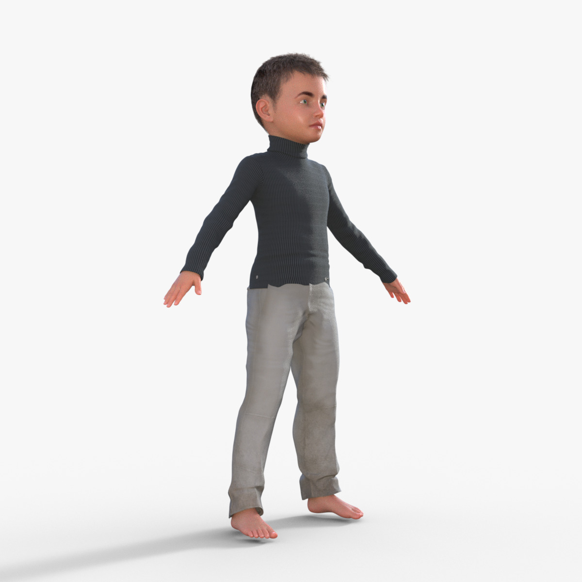 Realistic 3D Child Character 3D model_8