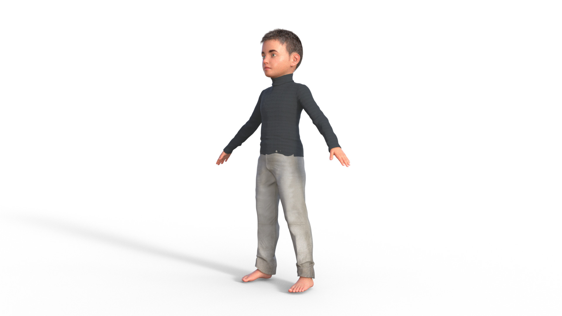 Realistic 3D Child Character 3D model_23