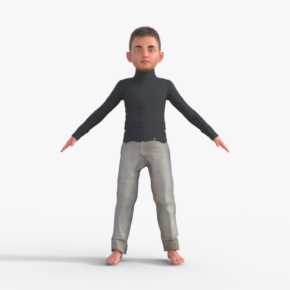 Realistic 3D Child Character 3D model_1