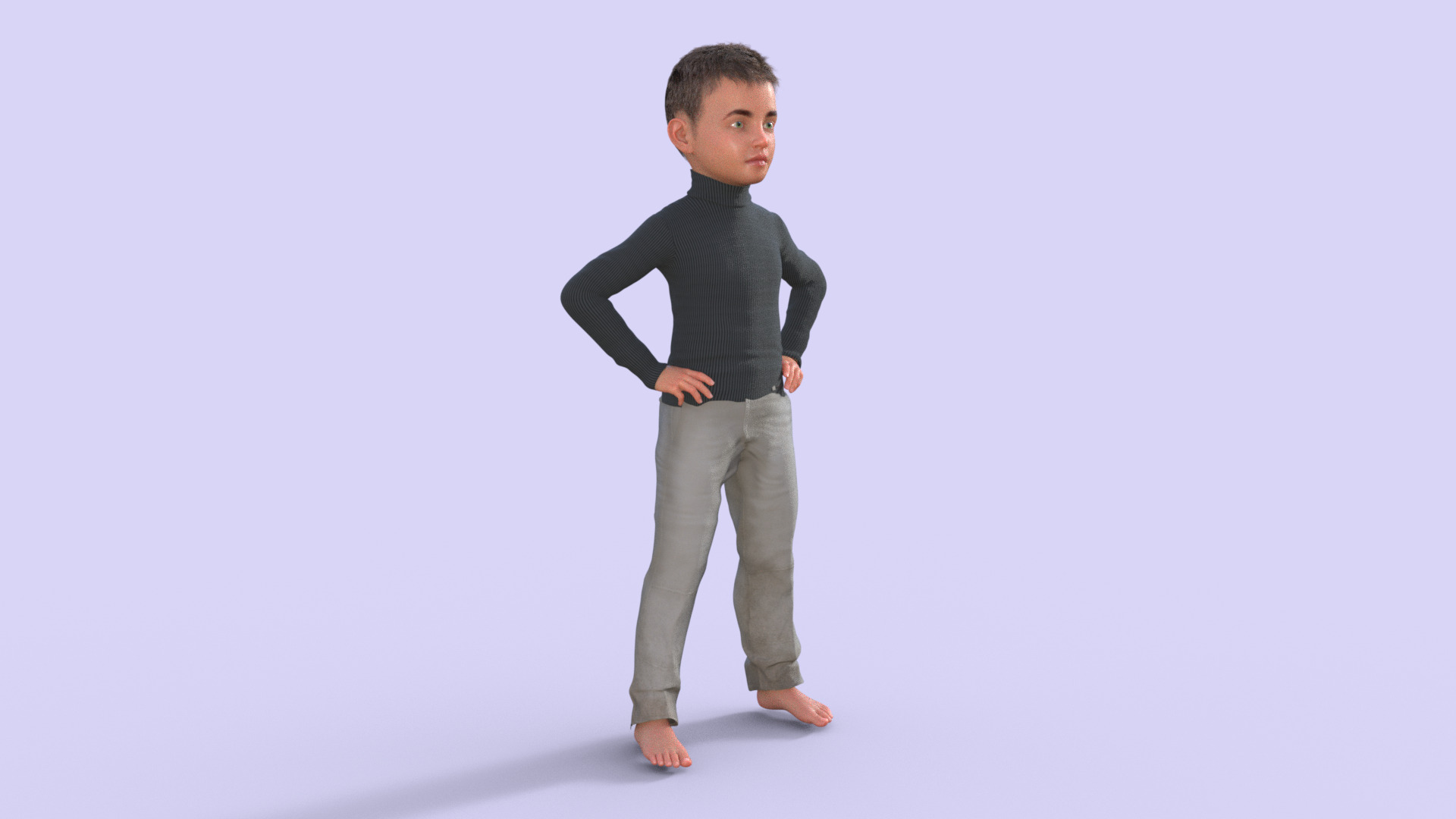 Realistic 3D Child Character 3D model_31
