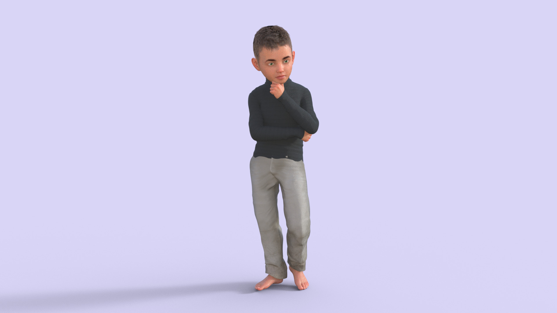 Realistic 3D Child Character 3D model_28