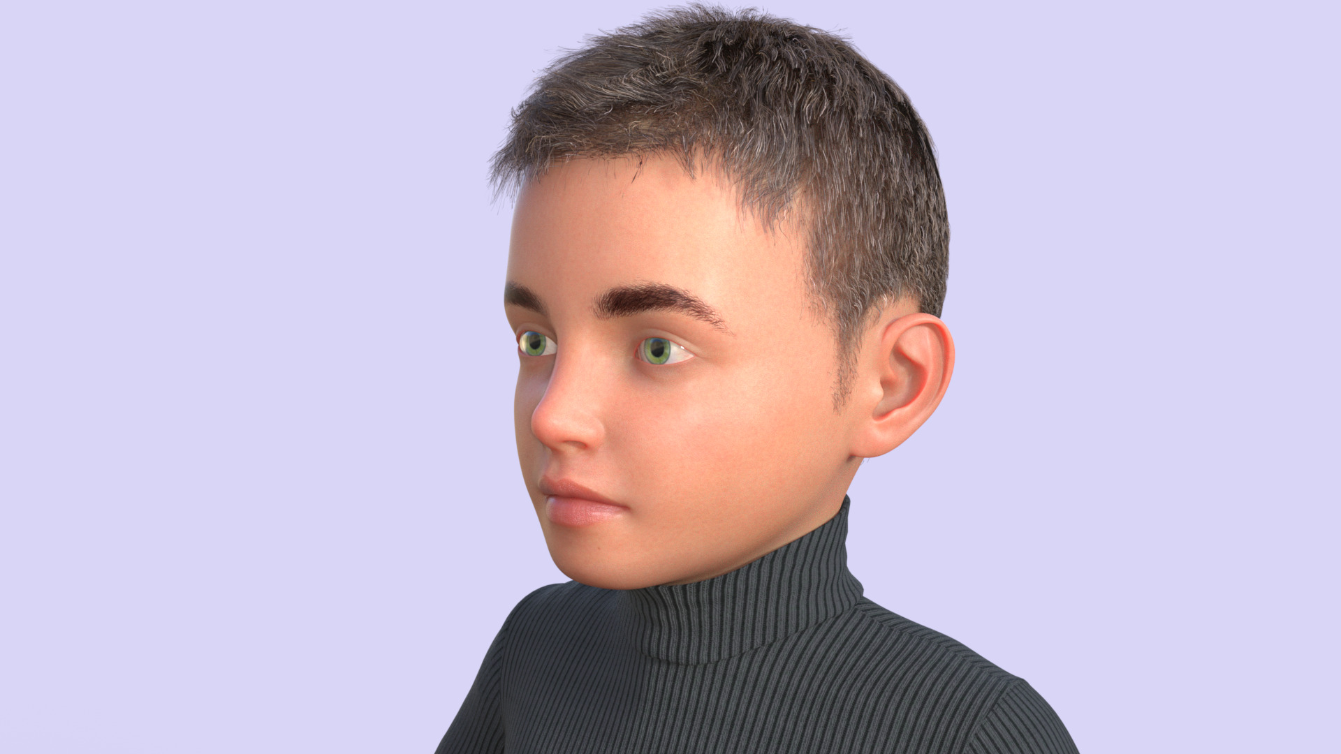 Realistic 3D Child Character 3D model_38