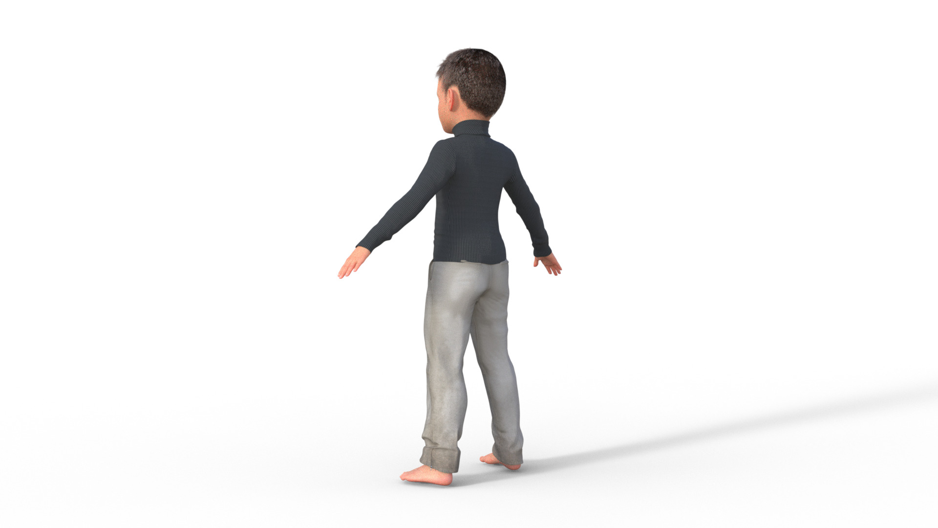 Realistic 3D Child Character 3D model_14