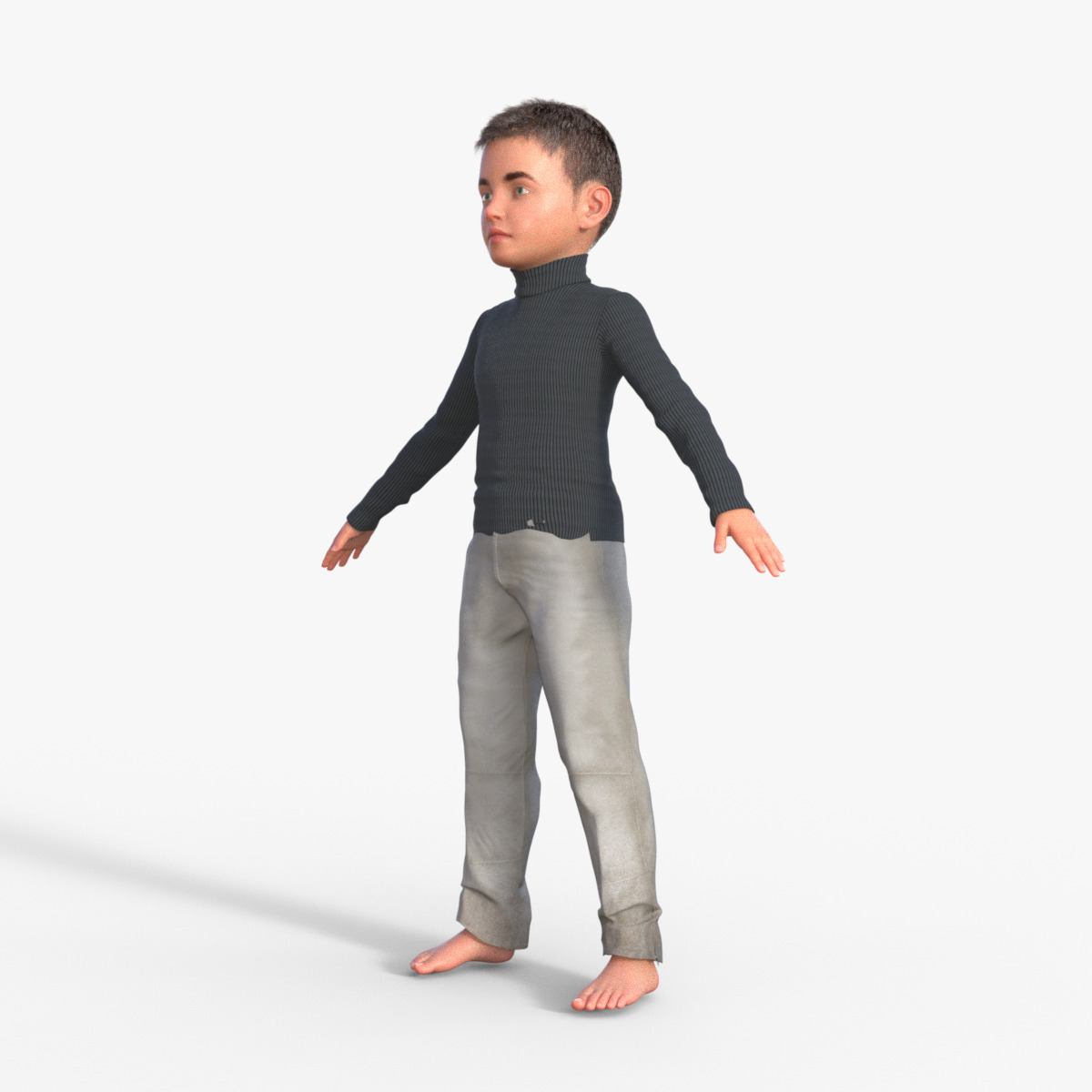 Realistic 3D Child Character 3D model_10