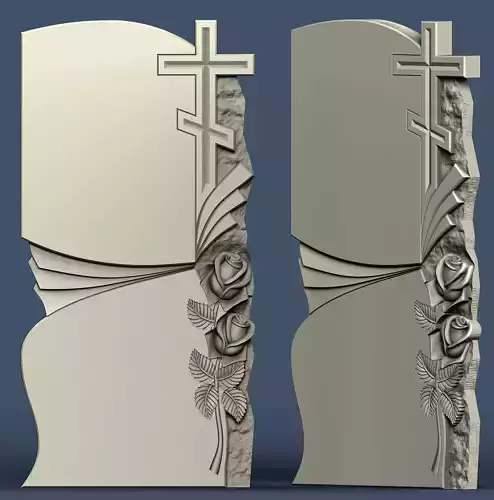 The Cross tombstone 3D Model