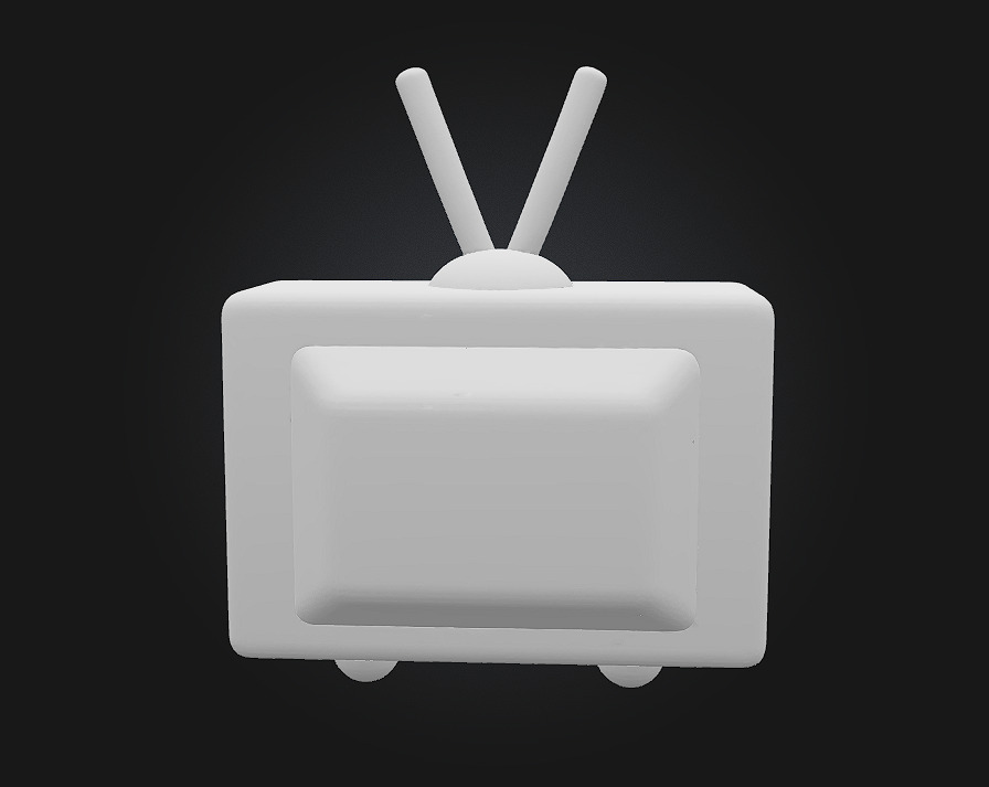 Retro Television Icon  Nostalgic Charm in Pixel-Perfect Form 3D model_8