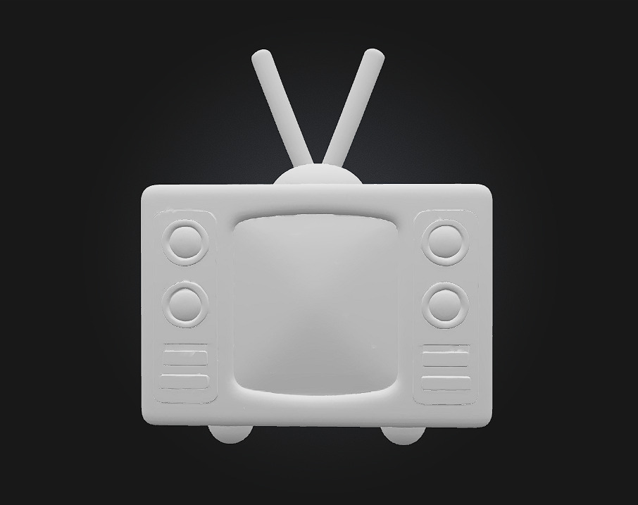Retro Television Icon  Nostalgic Charm in Pixel-Perfect Form 3D model_6