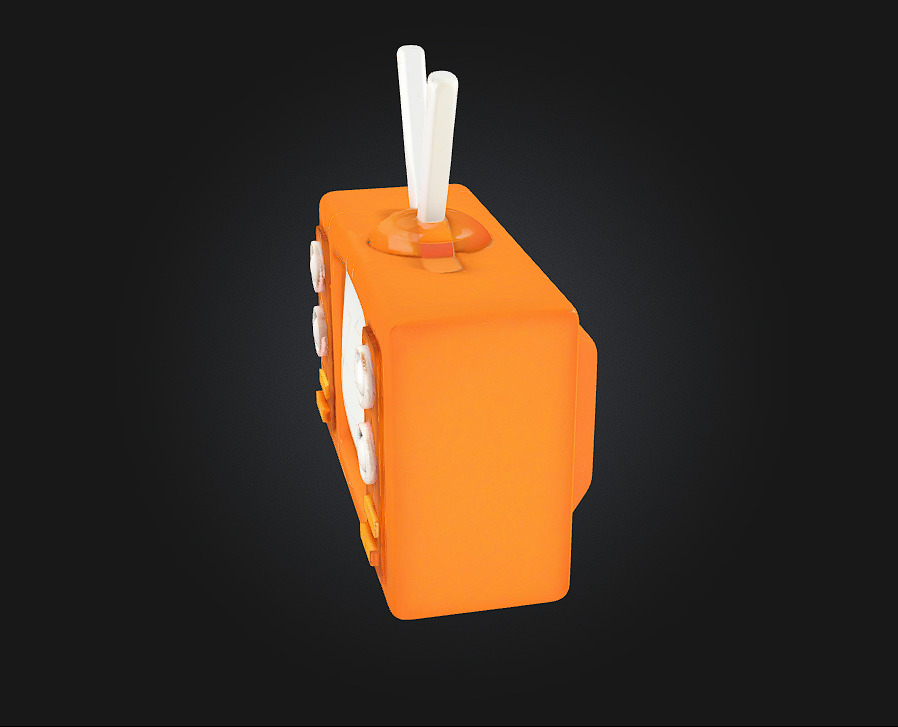 Retro Television Icon  Nostalgic Charm in Pixel-Perfect Form 3D model_2