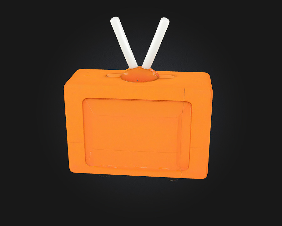 Retro Television Icon  Nostalgic Charm in Pixel-Perfect Form 3D model_4