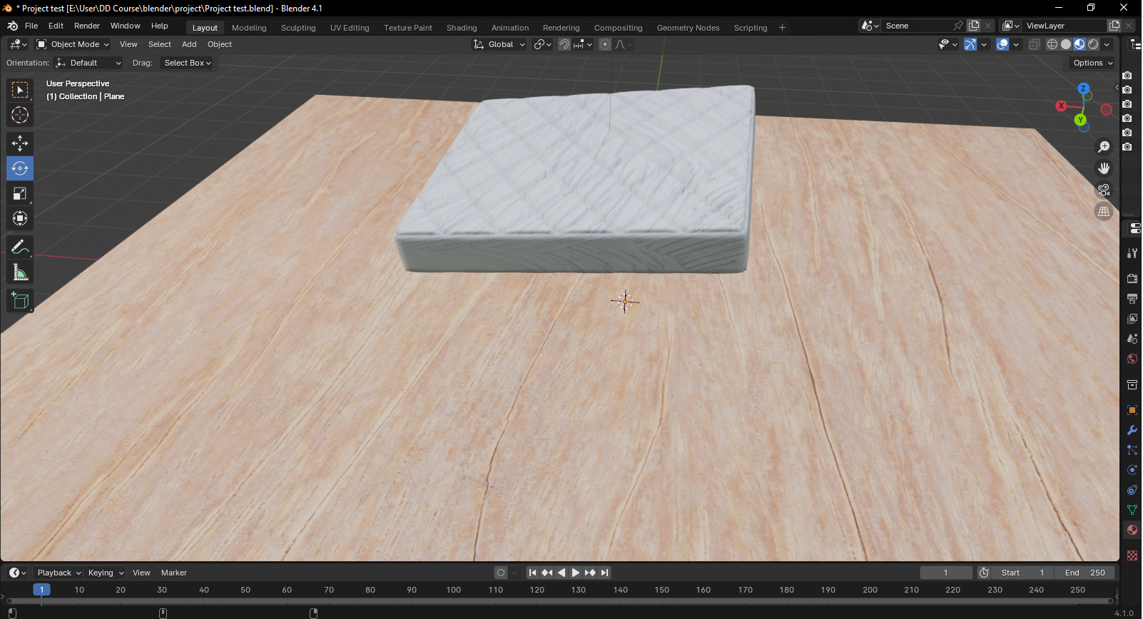 Modern Quilted Mattress Soft Bed Foam Design Low-poly 3D model_5